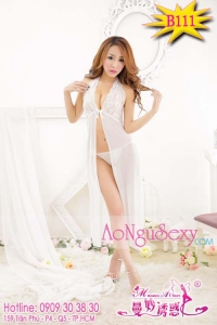 ĐẦM NGỦ SEXY XẺ TRƯỚC  B111 - TRẮNG