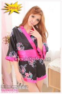 COSPLAY KIMONO - CP03-3- ĐEN HỒNG ĐẬM